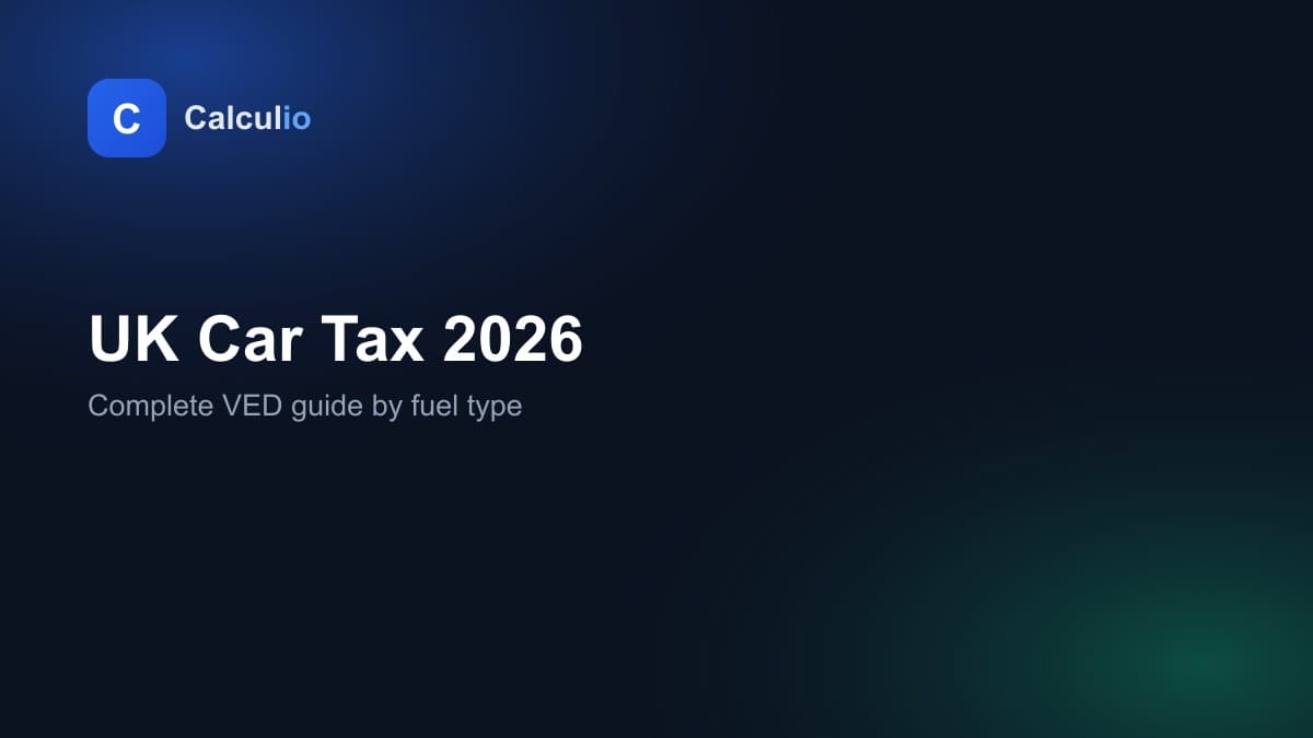 UK car tax VED rates 2026 with fuel type breakdown
