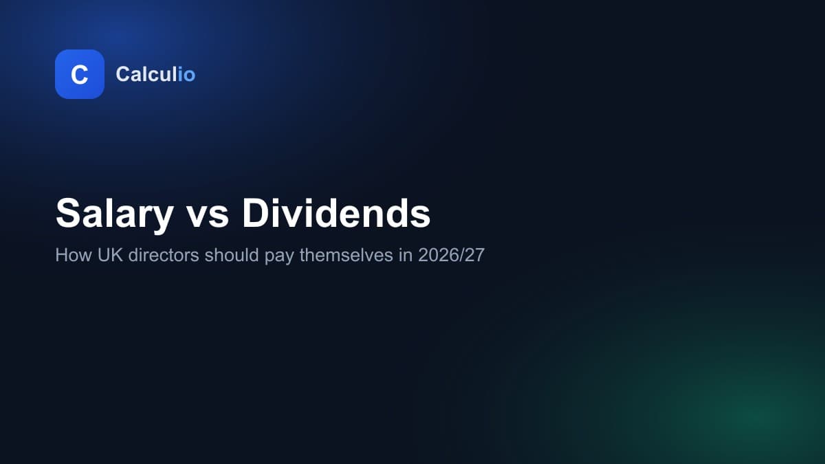 UK limited company director reviewing salary and dividend paperwork for 2026/27